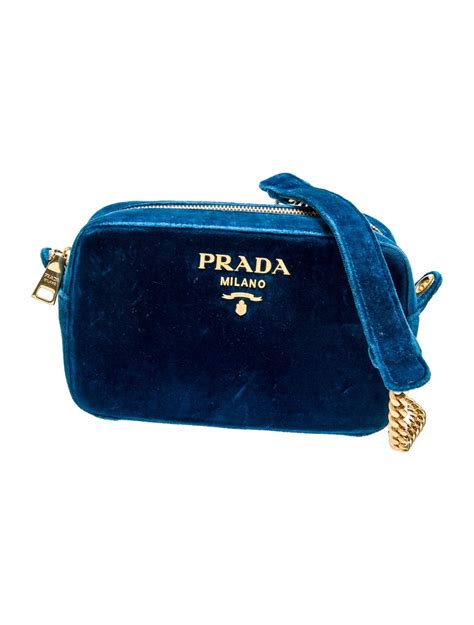 bora prada in velluto blu|Prada Velluto Crossbody Bag .